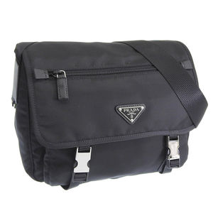 Prada Outlet Nylon Shoulder Bags Black